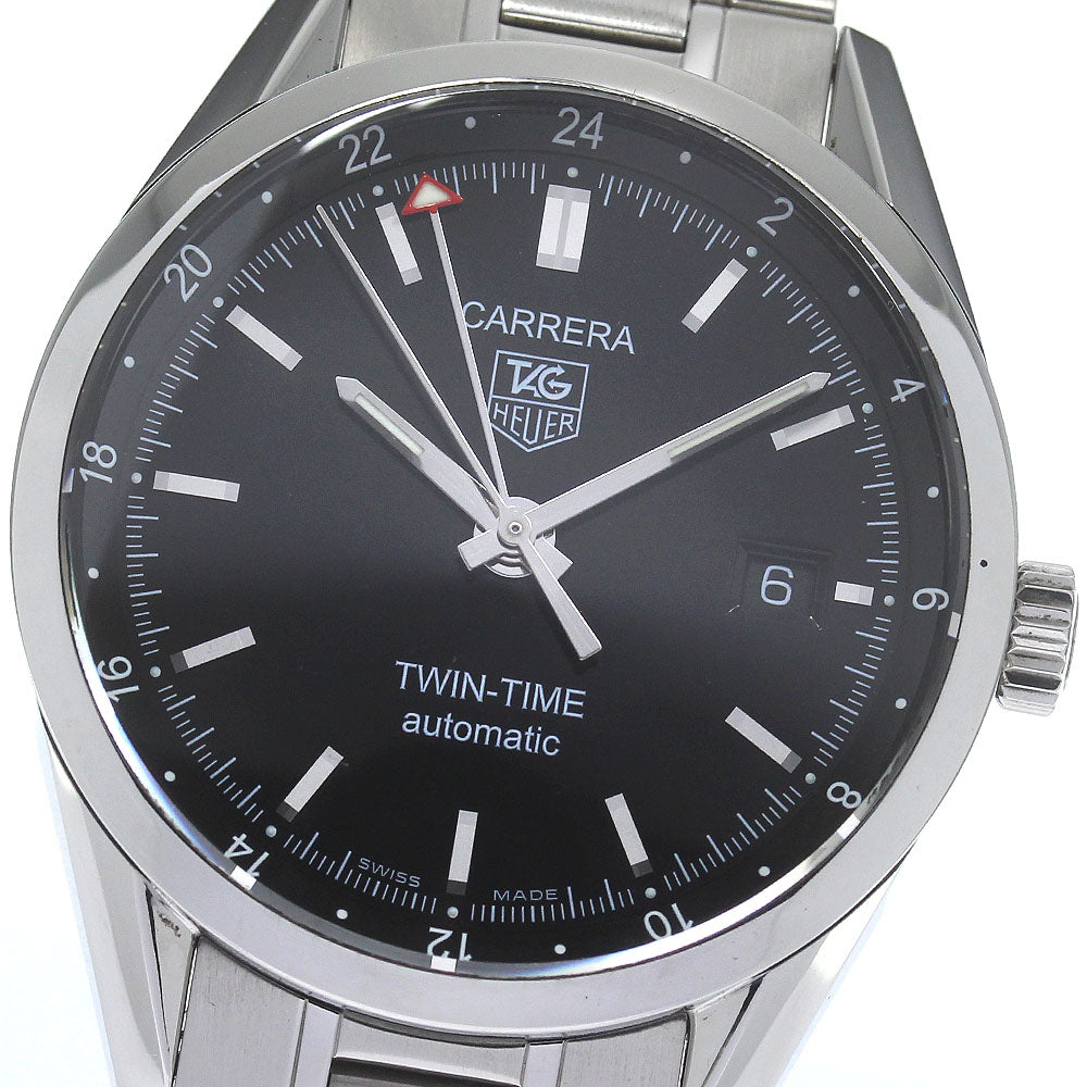 TAG HEUER Carrera Twin time WV2115 Black Dial Automatic Men's Watch_825175