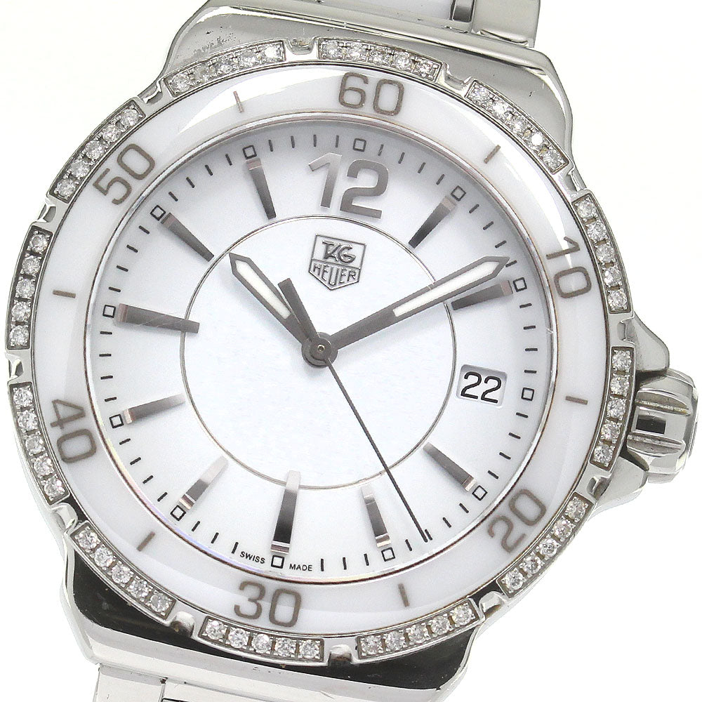 TAG HEUER Formula 1 WAH1213 Diamond Bezel white Dial Quartz Ladies Watch_825218