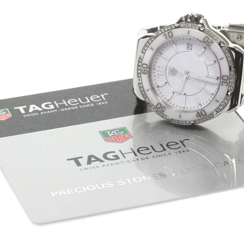 TAG HEUER Formula 1 WAH1213 Diamond Bezel white Dial Quartz Ladies Watch_825218