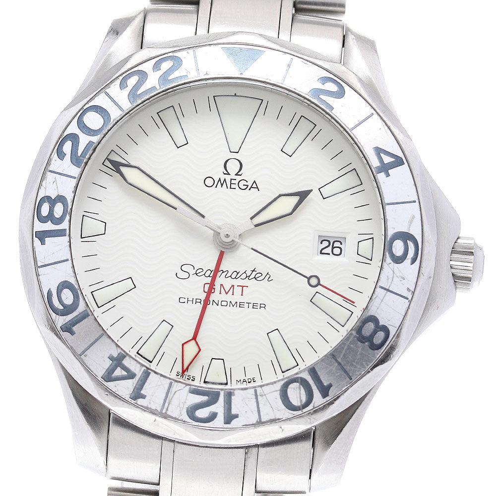 OMEGA Seamaster300 2538.20 GMT date white Dial Automatic Men's Watch_825272