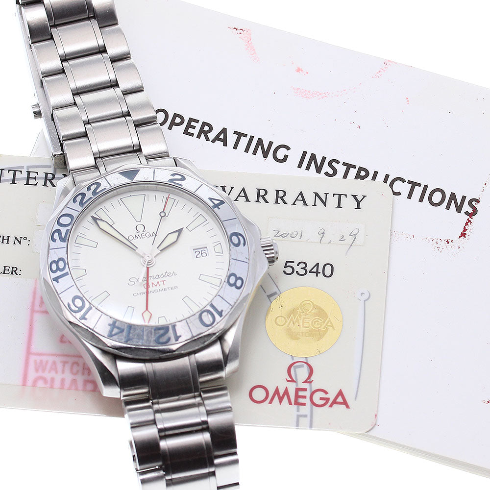 OMEGA Seamaster300 2538.20 GMT date white Dial Automatic Men's Watch_825272