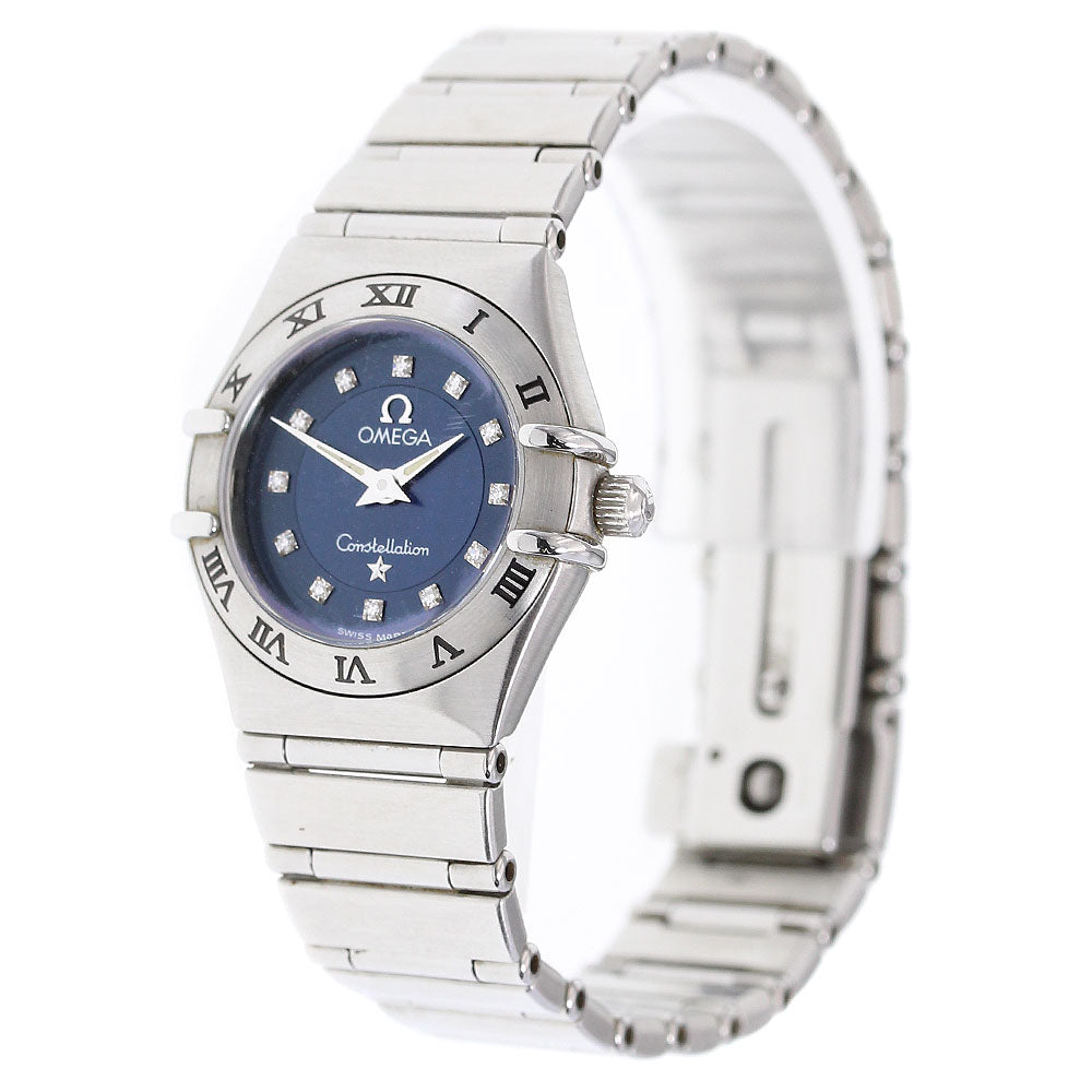 OMEGA Constellation 1563.85 12P diamond Navy Dial Quartz Ladies Watch_825554