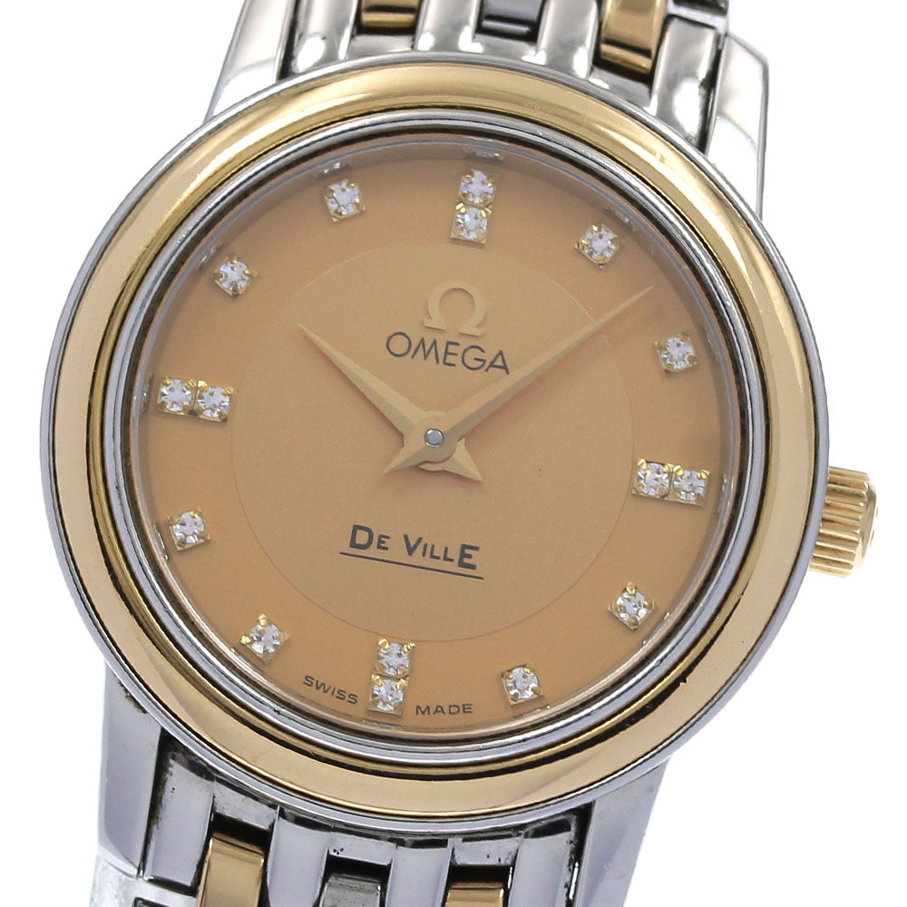 OMEGA De Ville Prestige 4370.16 Index Diamond YG2 tone Quartz Ladies_825557