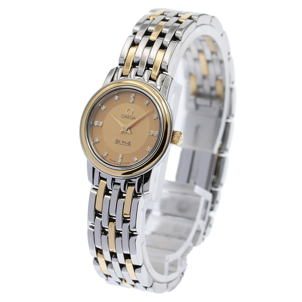 OMEGA De Ville Prestige 4370.16 Index Diamond YG2 tone Quartz Ladies_825557