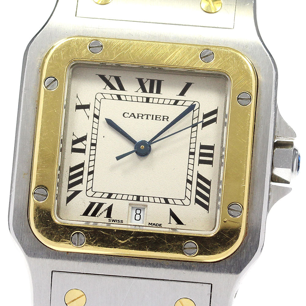 CARTIER Santos Galbee LM W20011C4 YG2 tone beige Dial Quartz Men's Watch_825560