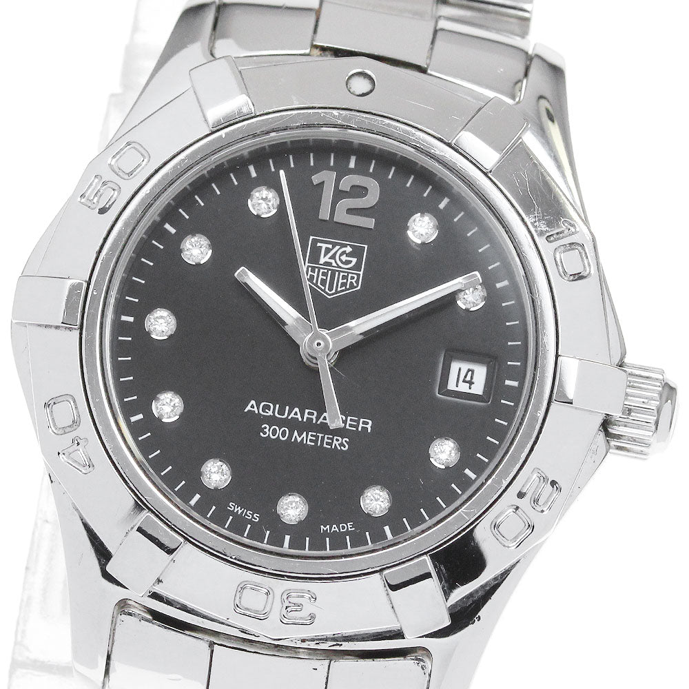 TAG HEUER Aquaracer WAF141C 10P diamond Black Dial Quartz Ladies Watch_825566
