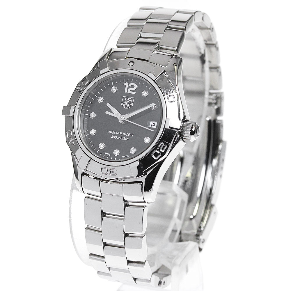 TAG HEUER Aquaracer WAF141C 10P diamond Black Dial Quartz Ladies Watch_825566