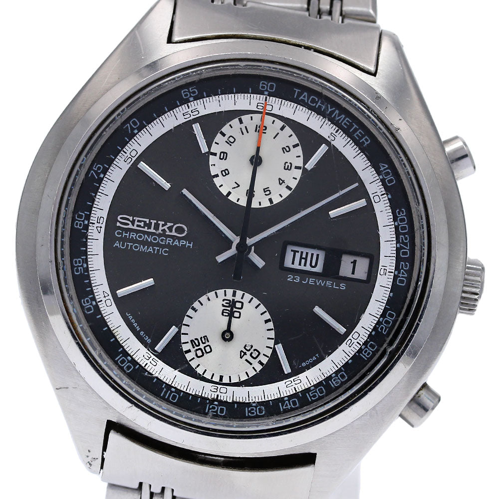 SEIKO Reverse panda 6138-8001 Chronograph gray Dial Automatic Men's Watch_825633