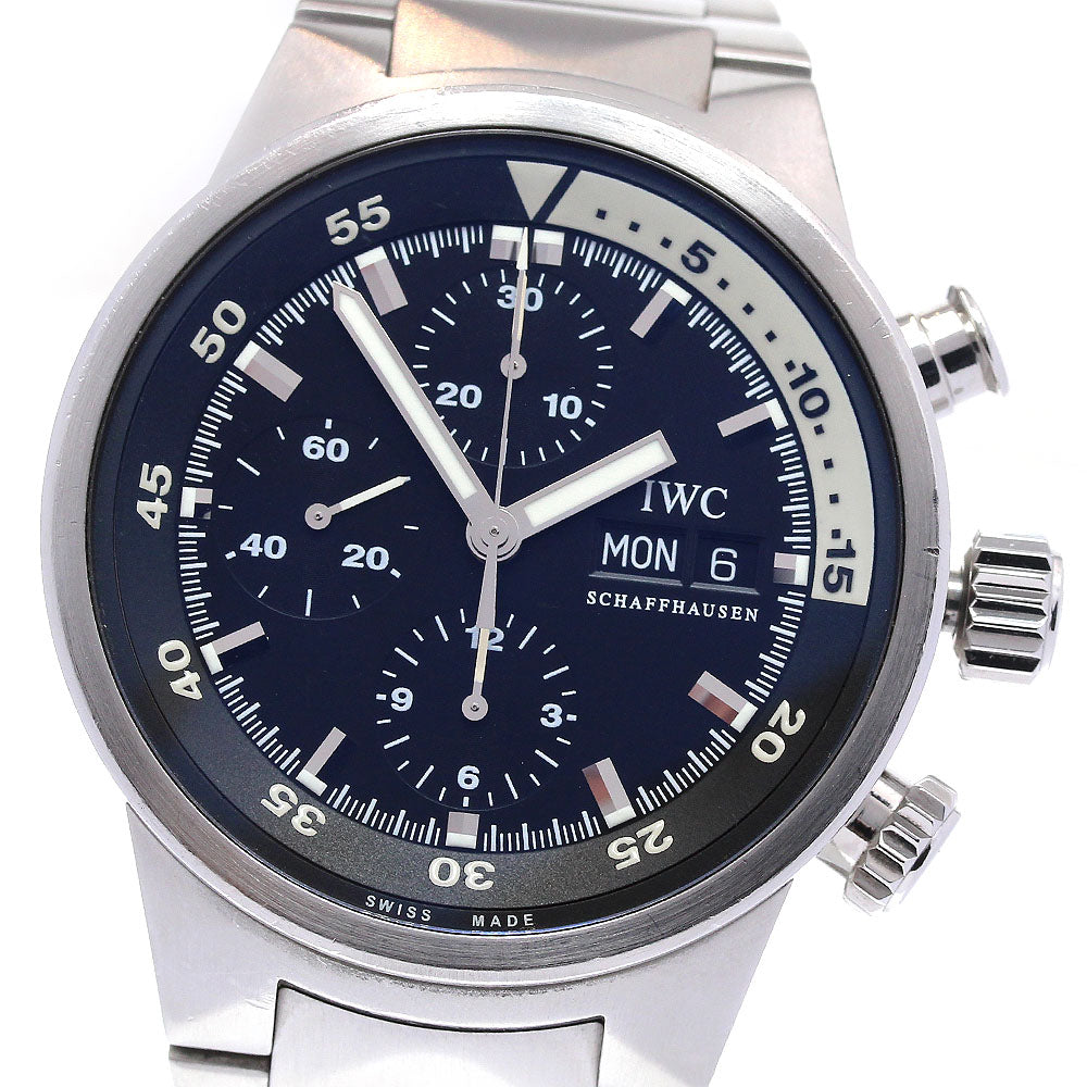 IWC SCHAFFHAUSEN Aqua timer IW371928 Chronograph day date black Dial Automatic Men's Watch_825721