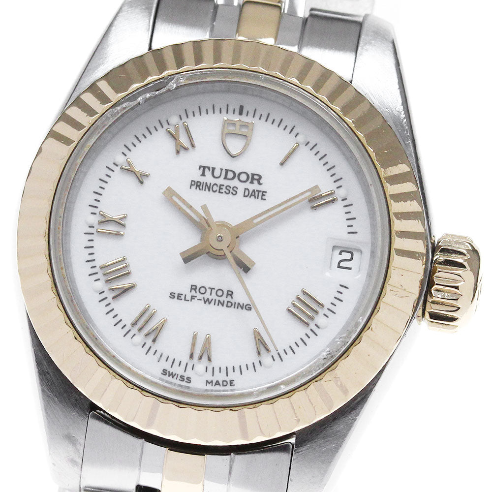 TUDOR Princess Date 92513 YG 2 tone white Dial Automatic Ladies Watch_825989