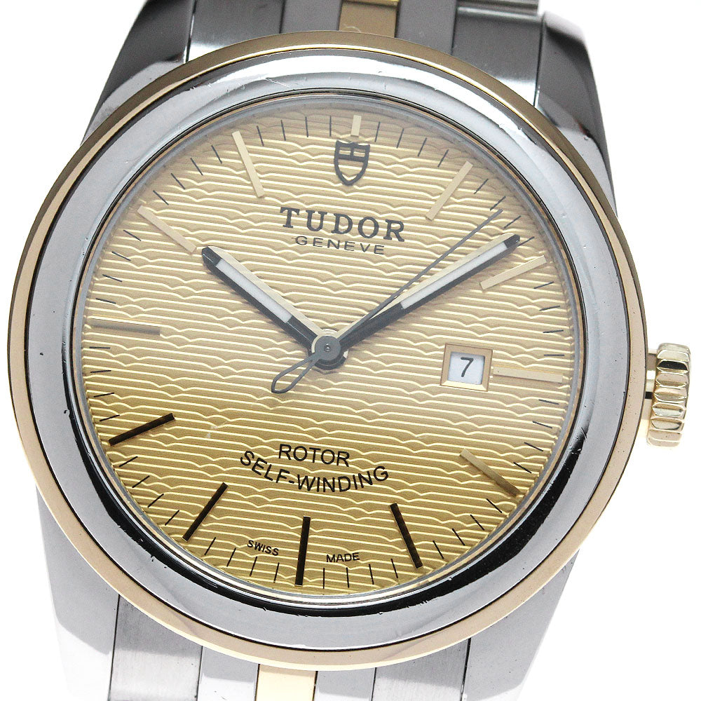 TUDOR Glamor date 53003 YG 2 tone Gold Dial Automatic Ladies Watch_825992