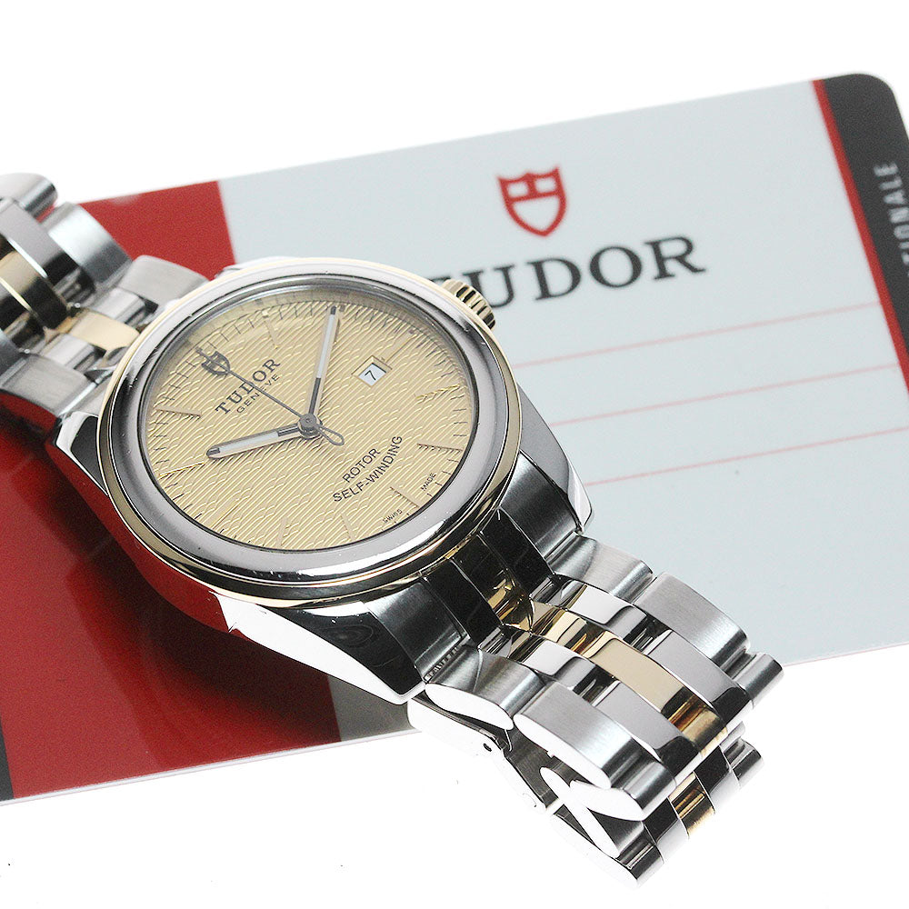 TUDOR Glamor date 53003 YG 2 tone Gold Dial Automatic Ladies Watch_825992
