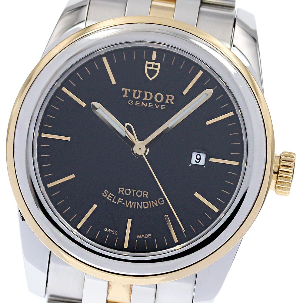 TUDOR Glamor date 53003 YG2 tone Black Dial Automatic Ladies Watch_826024