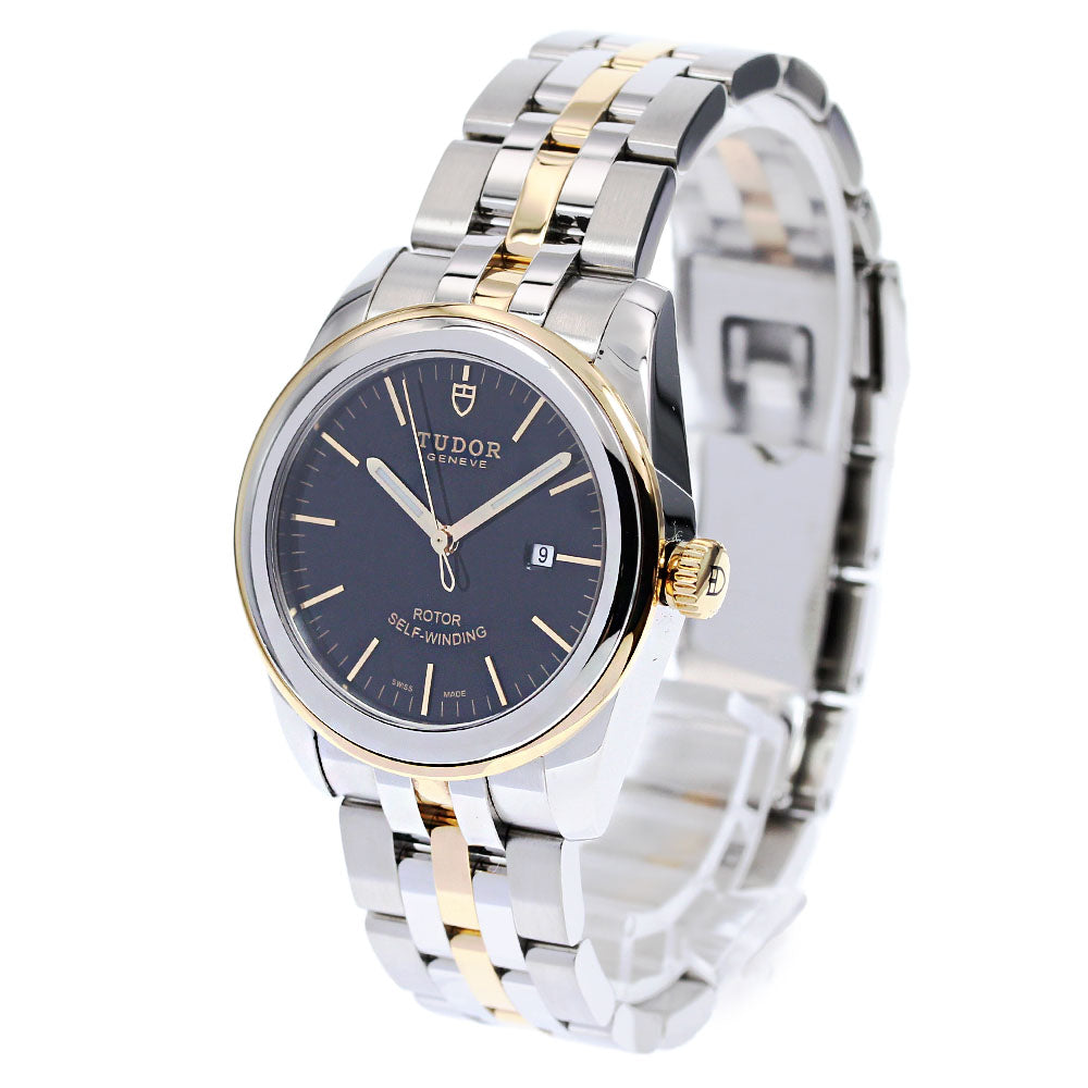 TUDOR Glamor date 53003 YG2 tone Black Dial Automatic Ladies Watch_826024