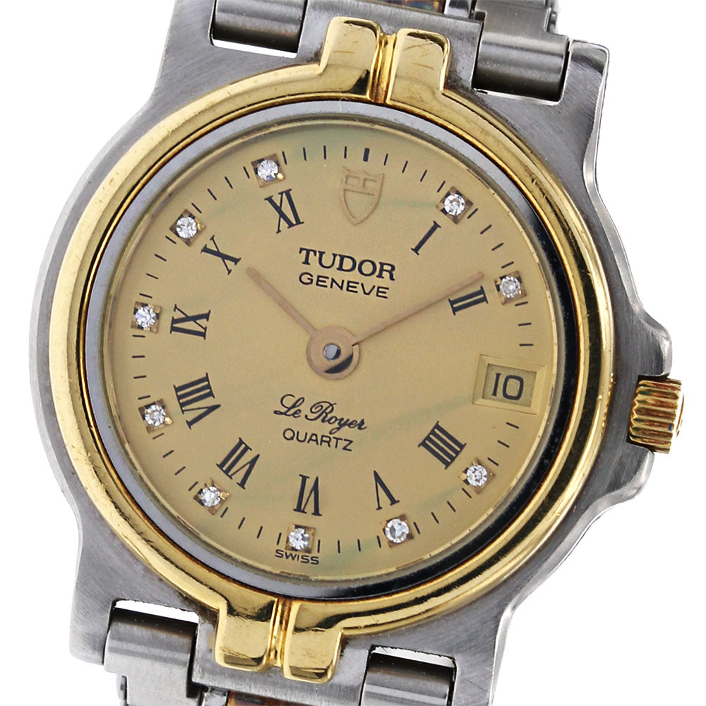 TUDOR Royal 15538 YG bezel 10P diamond gold Dial Quartz Ladies Watch_826038