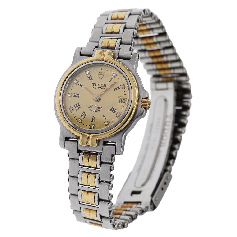 TUDOR Royal 15538 YG bezel 10P diamond gold Dial Quartz Ladies Watch_826038