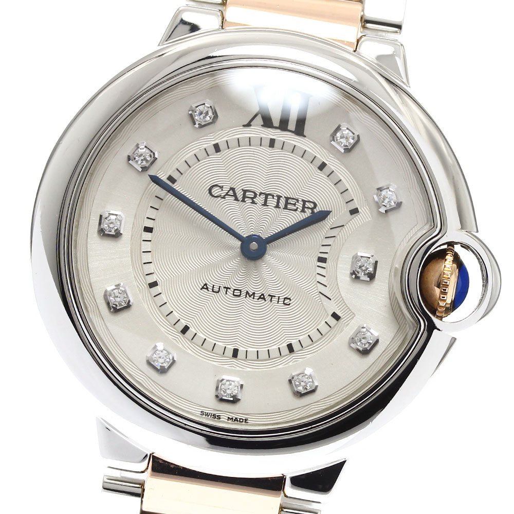 CARTIER Baron blue WE902031 11P diamond Silver Dial Automatic Men's Watch_826047