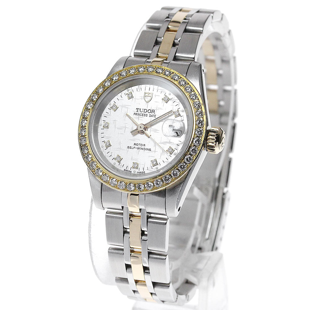 TUDOR Princess date 92413 After-Diamond Bezel YG2 Tone Cal.2671 Silver Dial Automatic Ladies Watch_826058