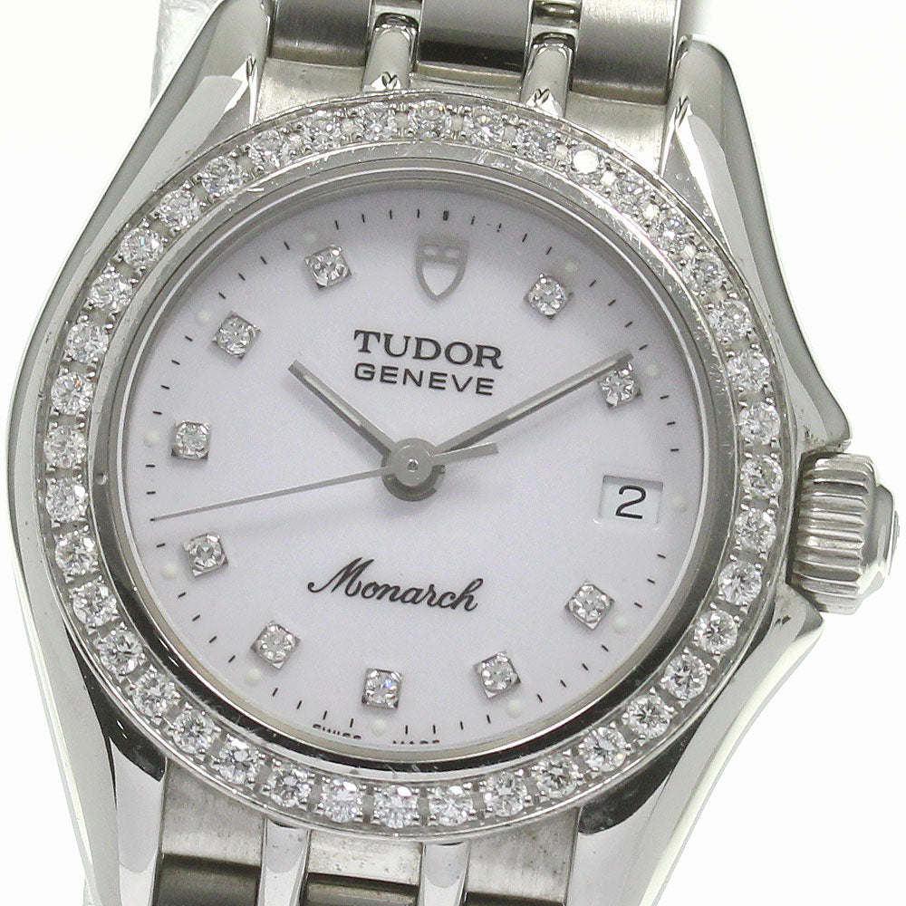 TUDOR Monarch 15810 Diamond bezel 10P White Dial Quartz Ladies Watch_826063