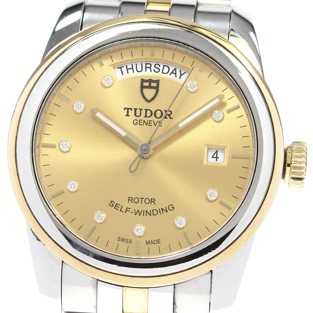 TUDOR Glamor Date Day 56003 10P Diamond gold Dial Automatic Men's Watch_826088