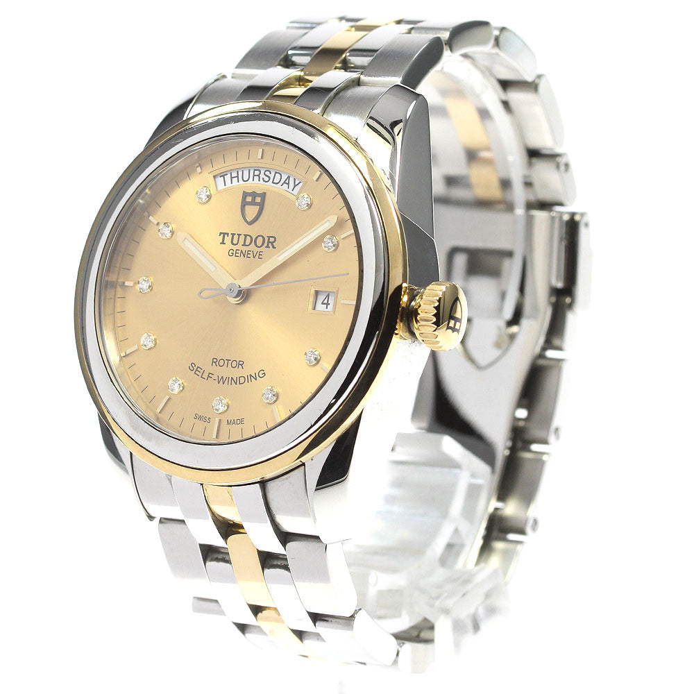 TUDOR Glamor Date Day 56003 10P Diamond gold Dial Automatic Men's Watch_826088
