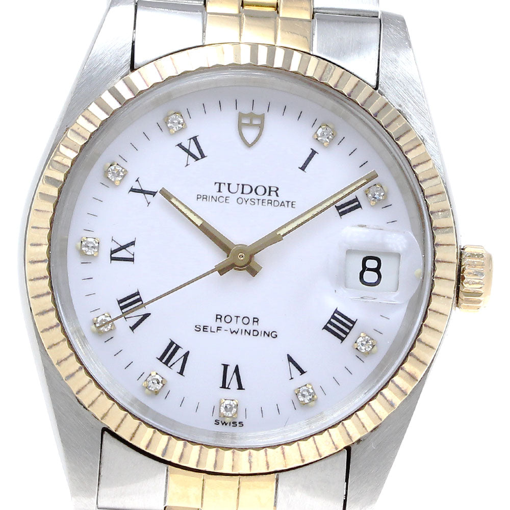 TUDOR Prince Oyster Date 74033 YG bezel white Dial Automatic Men's Watch_826101