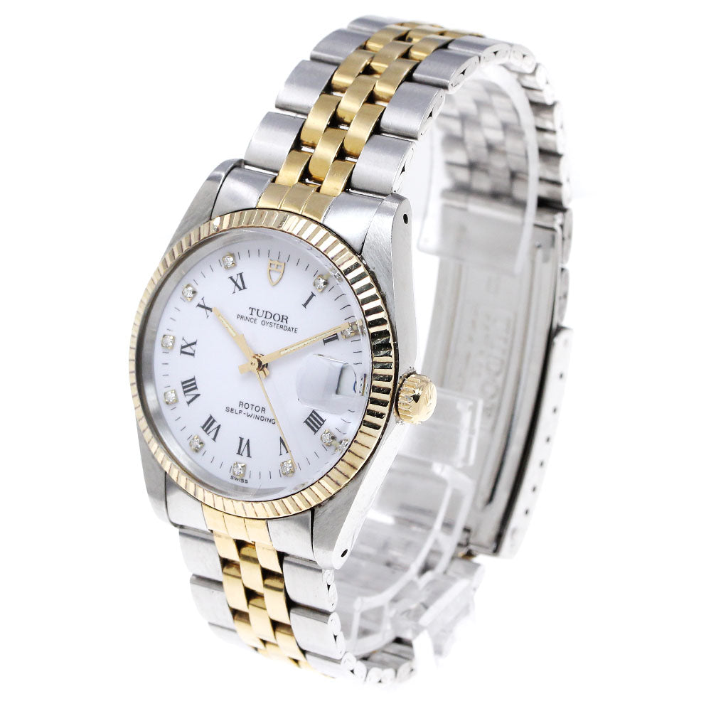 TUDOR Prince Oyster Date 74033 YG bezel white Dial Automatic Men's Watch_826101