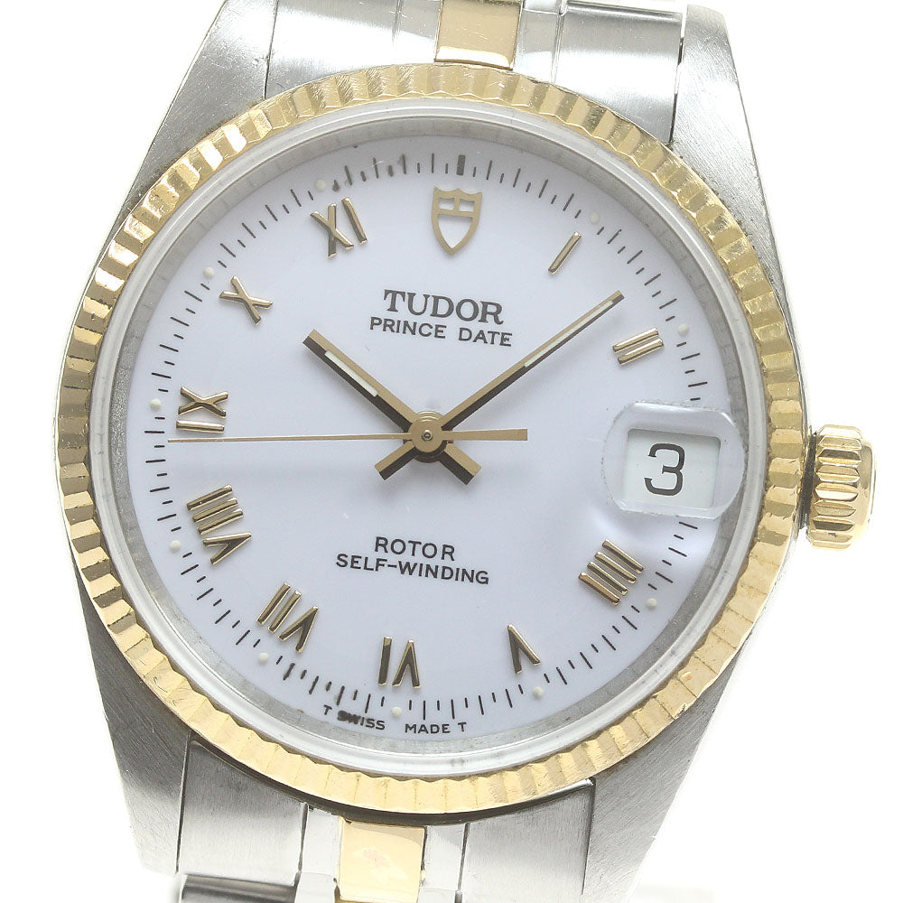 TUDOR Prince Date 72033 YG 2 tone Cal.2824-2 white Dial Automatic Boy's_826107