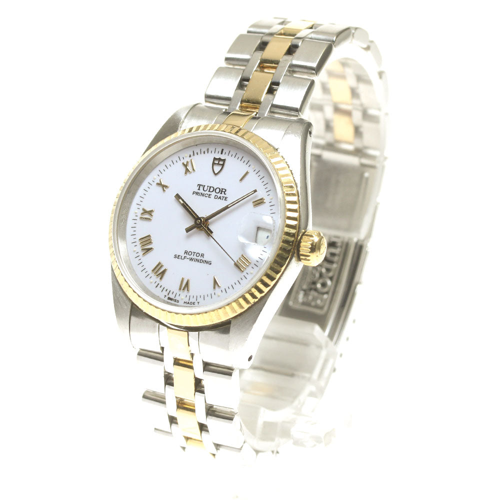 TUDOR Prince Date 72033 YG 2 tone Cal.2824-2 white Dial Automatic Boy's_826107