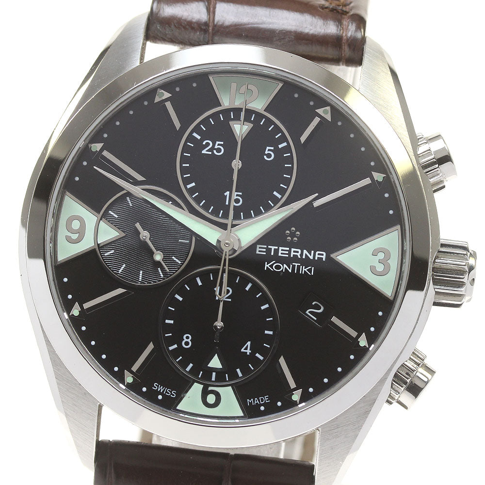 Eterna Kontiki 1240.41 Chronograph black Dial Automatic Men's Watch_826128