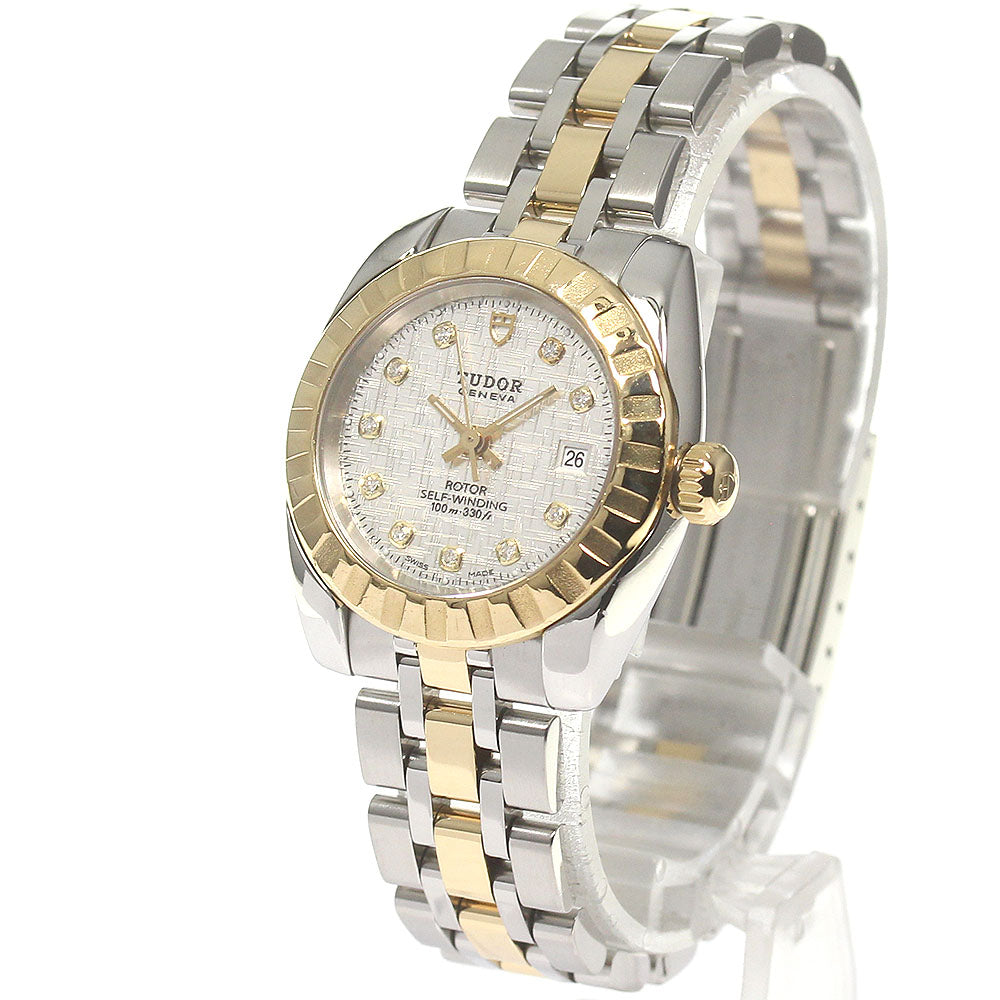 TUDOR Classic Date 22013 10P Diamond YG 2 Tone Mosaic Automatic Ladies_826140