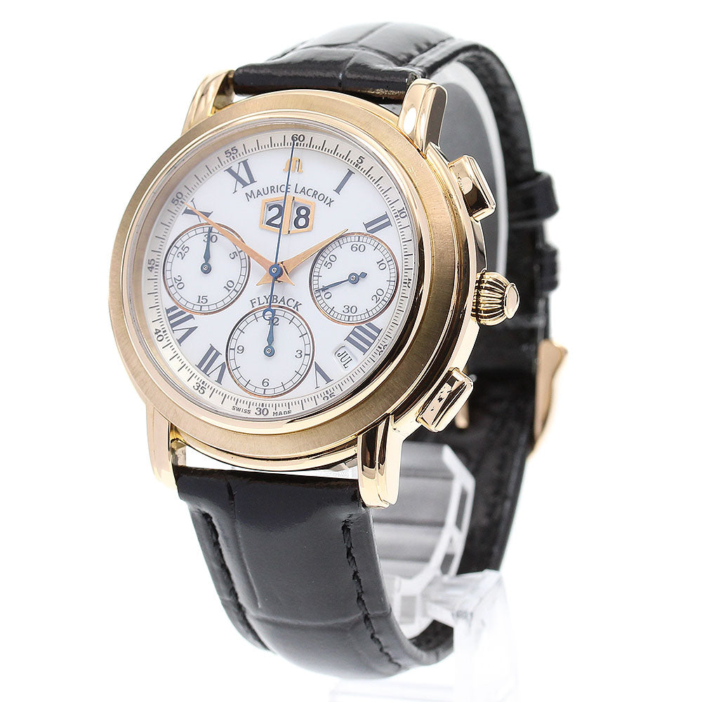 MAURICE LACROIX Masterpiece flyback MP6108-PG101-19E K18YG chronograph white Dial Automatic Men's Watch_826156