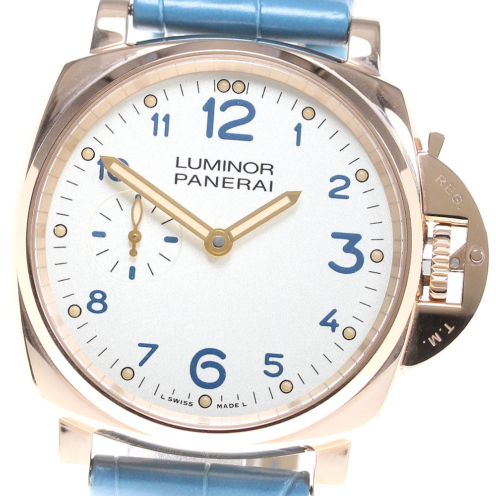 PANERAI Luminor Due 3 Days Oro Rosso PAM00741 K18PG small second Silver Dial Hand Winding Men's Watch_826178