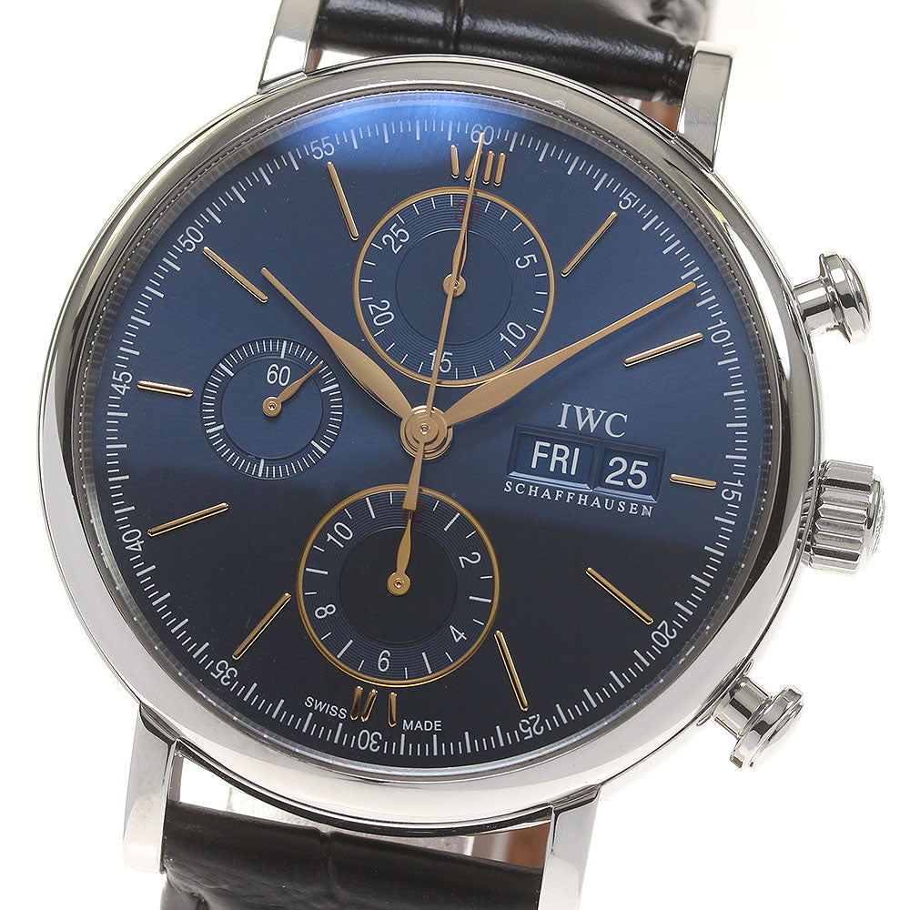 IWC SCHAFFHAUSEN Portofino IW391036 Chronograph day date Navy Dial Automatic Men's Watch_826194