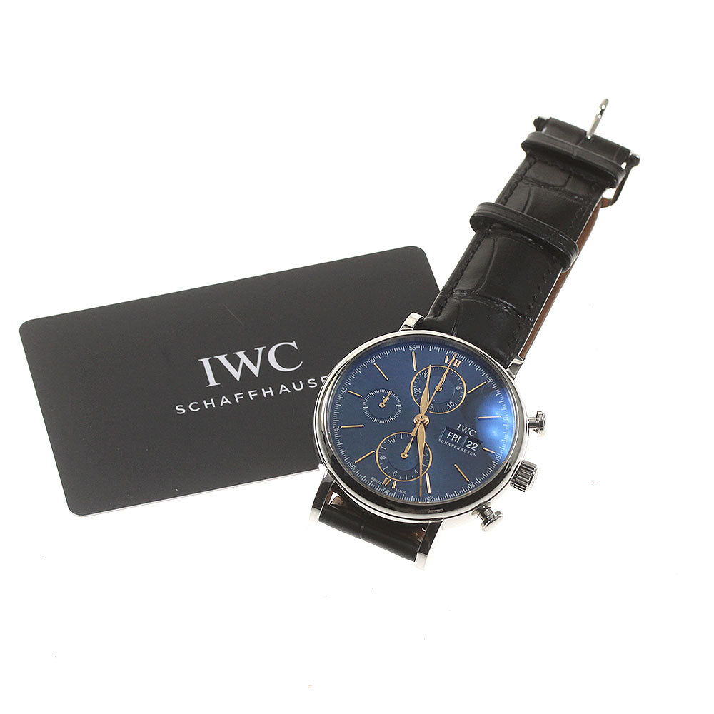 IWC SCHAFFHAUSEN Portofino IW391036 Chronograph day date Navy Dial Automatic Men's Watch_826194