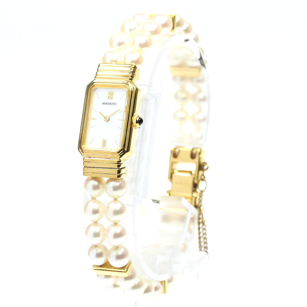 MIKIMOTO 552-1720 Pearl Bracelet White shell Dial Quartz Ladies Watch_826199