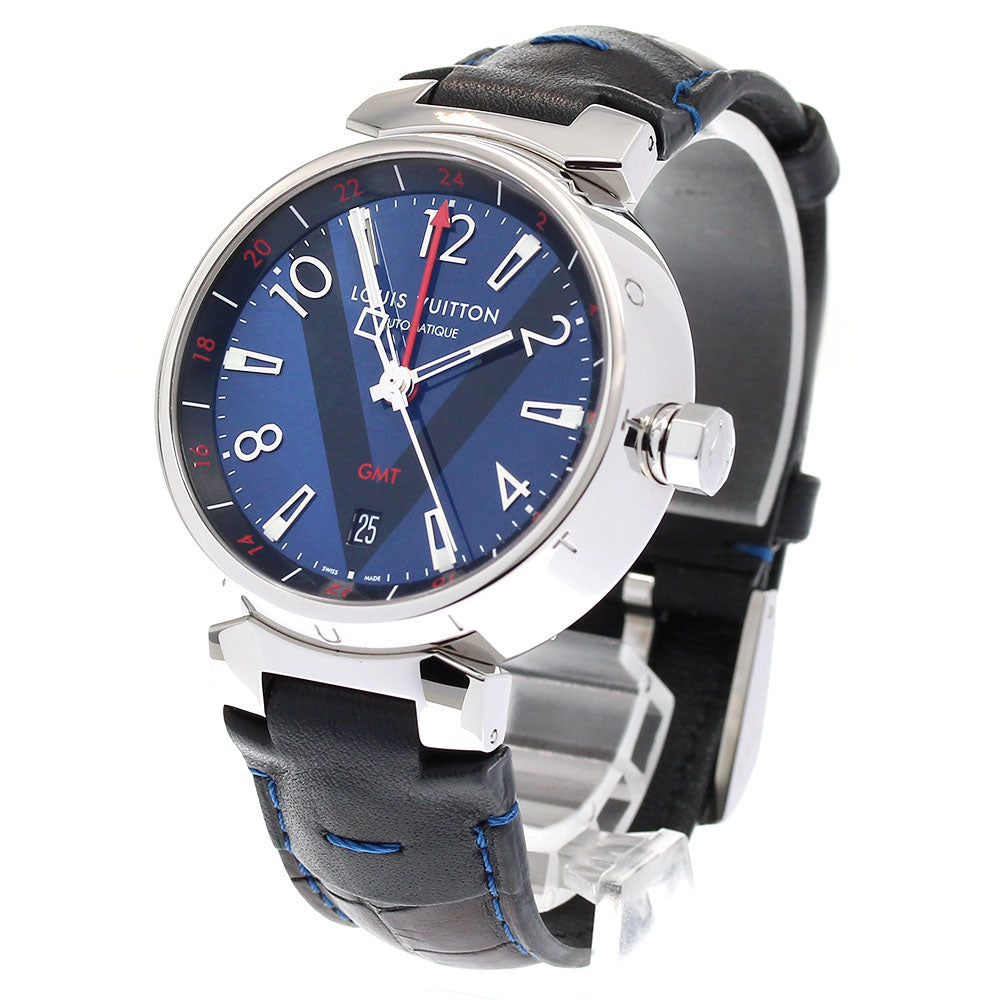 LOUIS VUITTON Tambour GMT V motif Q1157 Date Navy Dial Automatic Men's Watch_826233