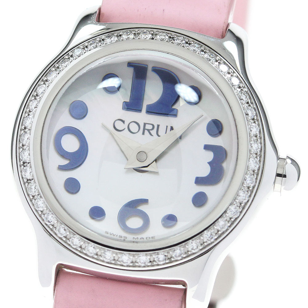 CORUM bubble 101.151.47 Diamond Bezel White shell Dial Quartz Ladies Watch_826294