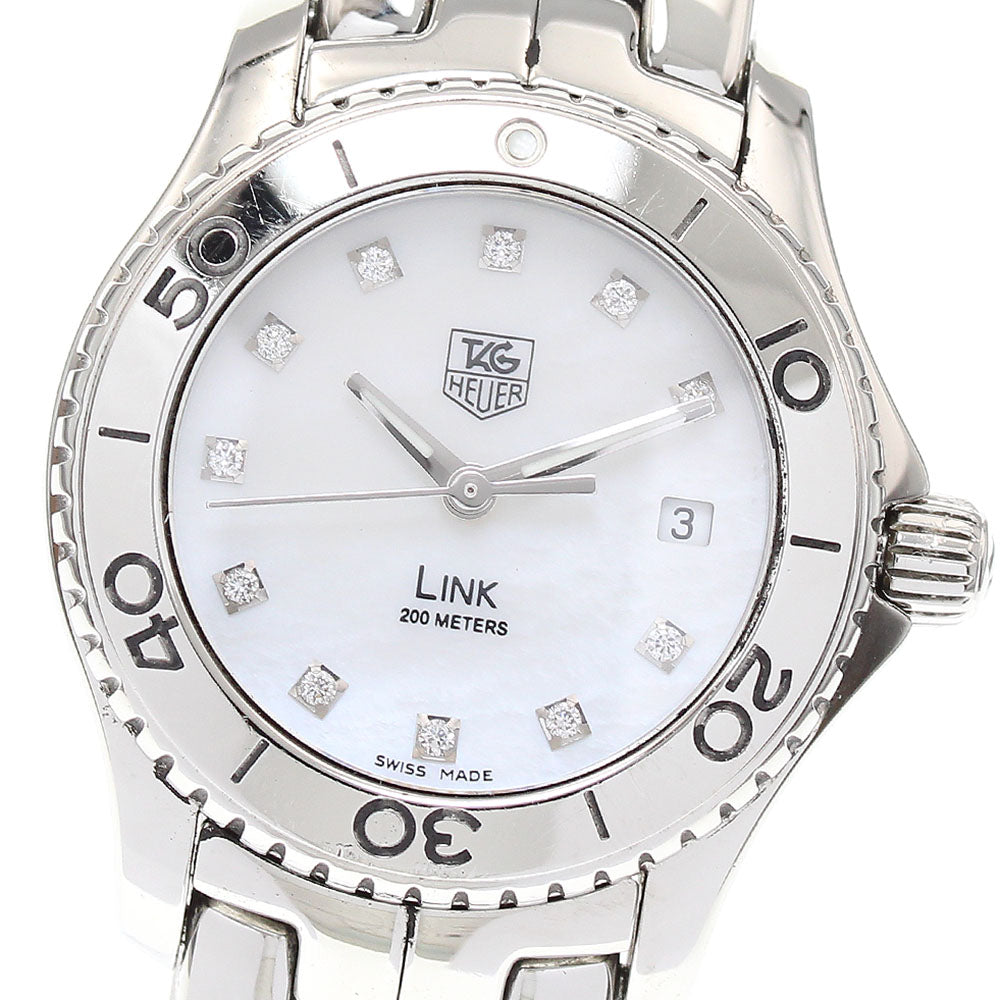 TAG HEUER Link WJ1319-0 11P diamond White shell Dial Quartz Ladies Watch_826318