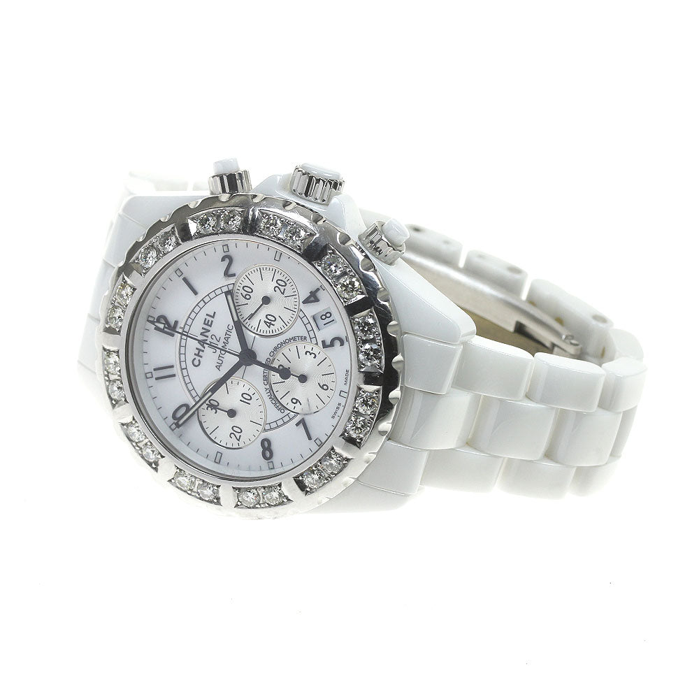 CHANEL J12 H1007 Chronograph after diamond bezel white Dial Automatic Men's Watch_826403