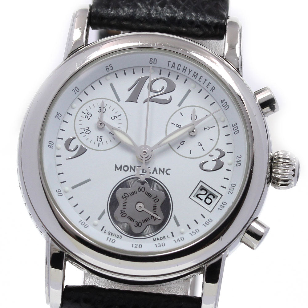 MONTBLANC Meistersteck 102356 Chronograph white Dial Quartz Boy's Watch_826428