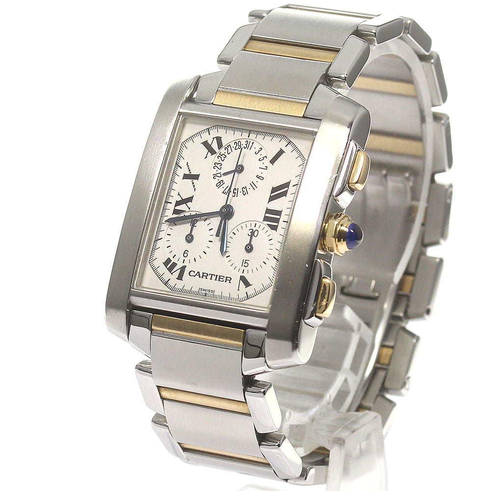 CARTIER Tank Française Chrono Reflex W51004Q4 Silver Dial Quartz Men's_826430