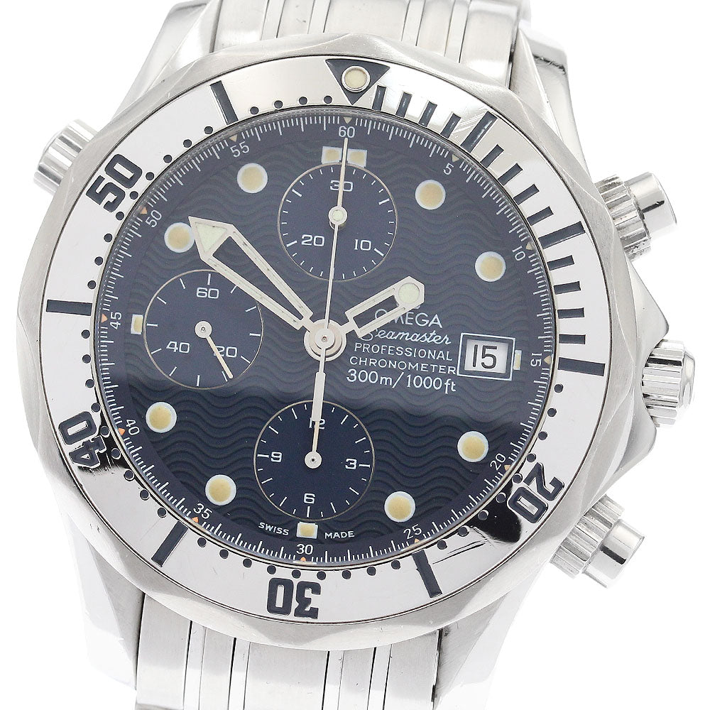 OMEGA Seamaster300 2598.80 Date Chronograph Navy Dial Automatic Men's_826449