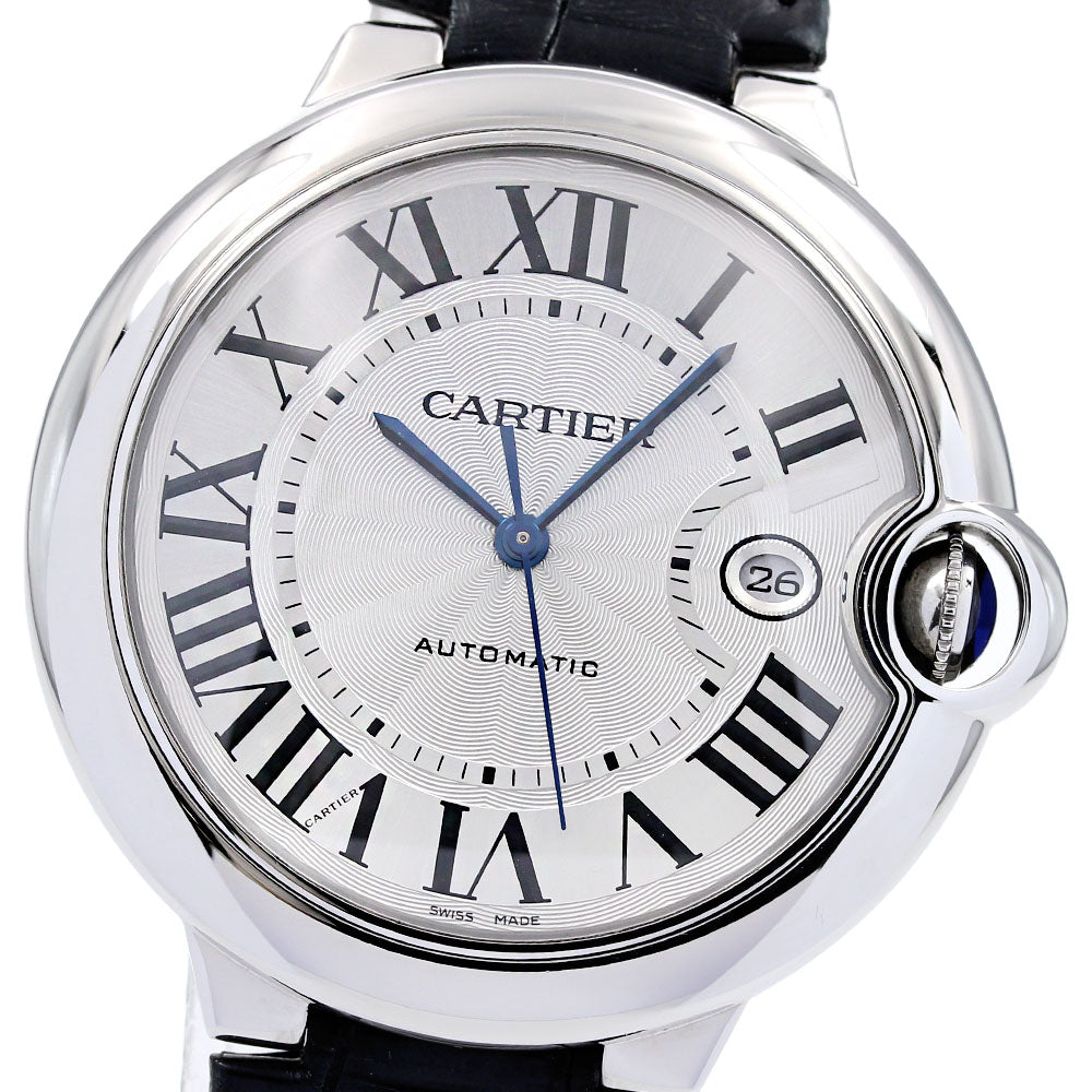 CARTIER Baron blue 42mm W69016Z4 Date Silver Dial Automatic Men's Watch_826489