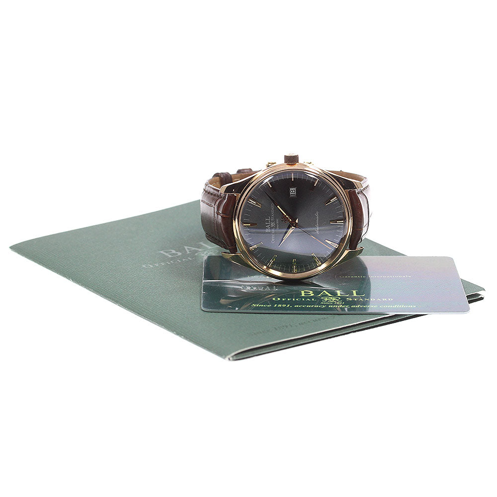 BALLWATCH Trainmaster One Hundred Twenty NM2088D 18K Pink Gold gray Dial Automatic Men's Watch_826559