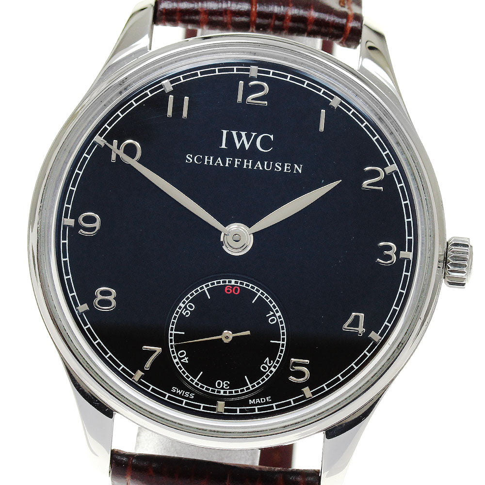 IWC SCHAFFHAUSEN Portugieser Handwind IW545407 Small seconds black Dial Hand Winding Men's Watch_826624
