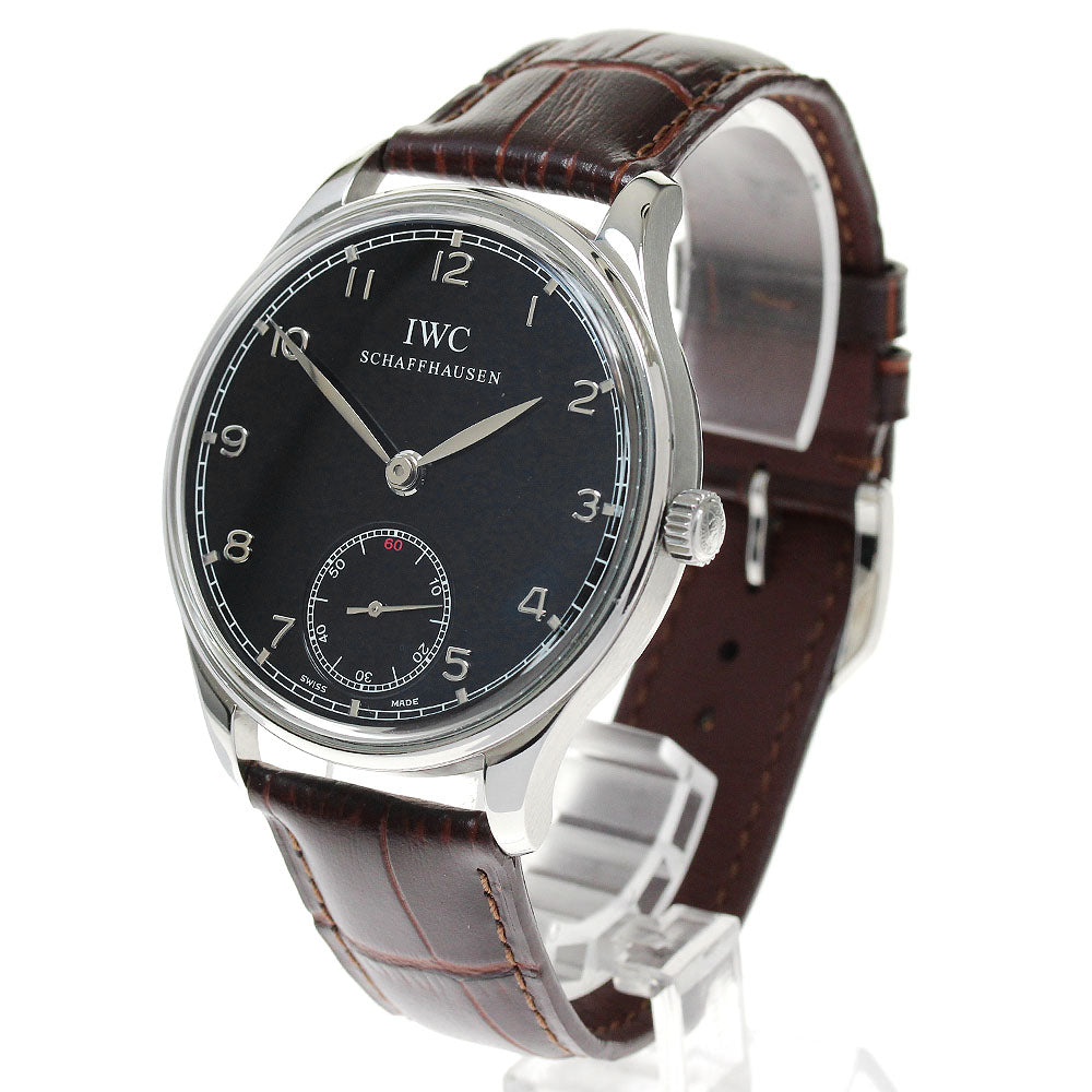 IWC SCHAFFHAUSEN Portugieser Handwind IW545407 Small seconds black Dial Hand Winding Men's Watch_826624