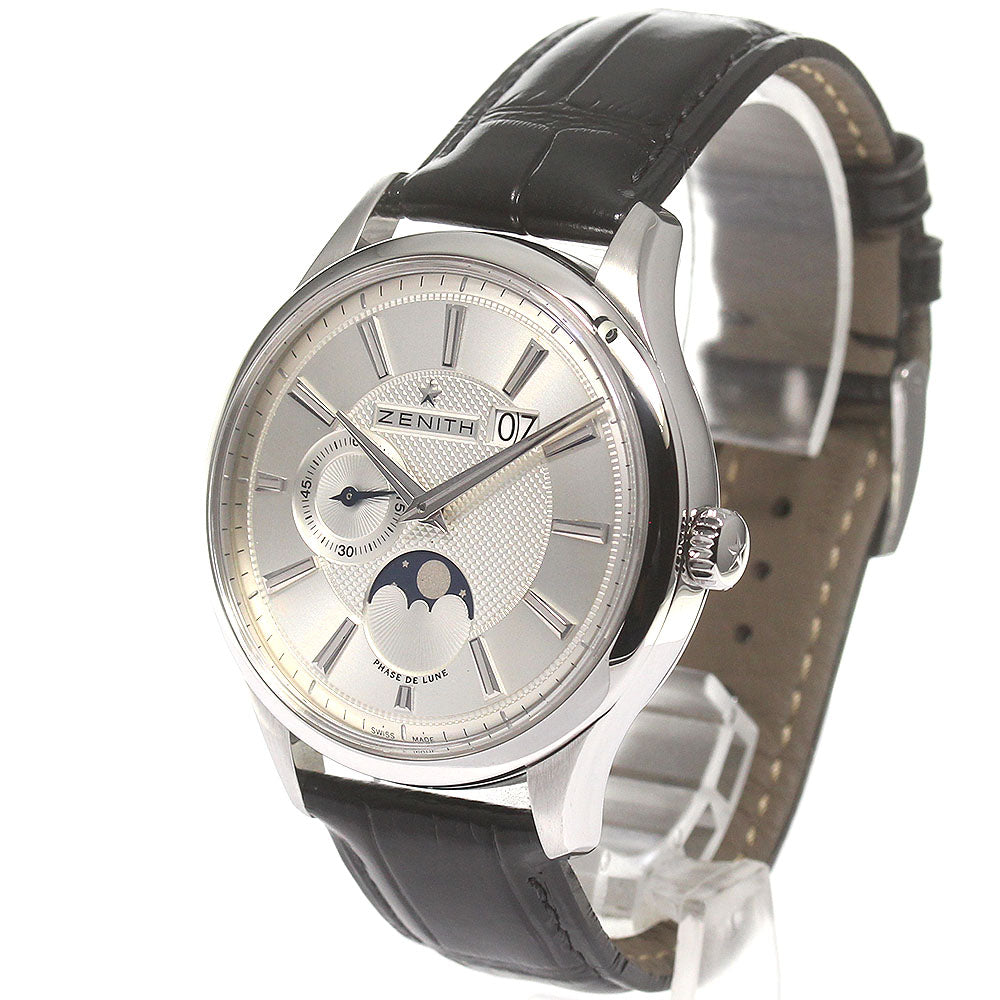 ZENITH captain 03.2140.691 Grand Date Moonphase Silver Dial Automatic Men's Watch_826626