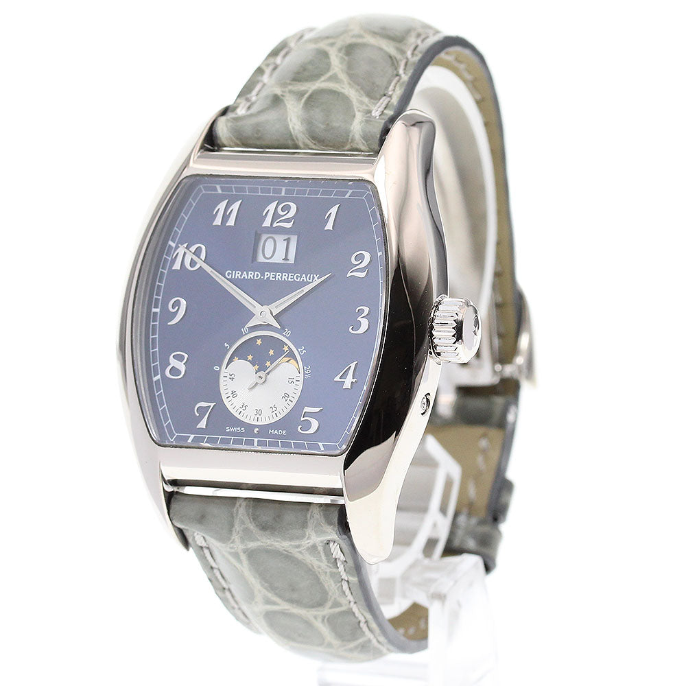 GIRARD PERREGAUX Richeville 2760 K18WG Date Moon Phase Navy Dial Automatic Men's Watch_826637