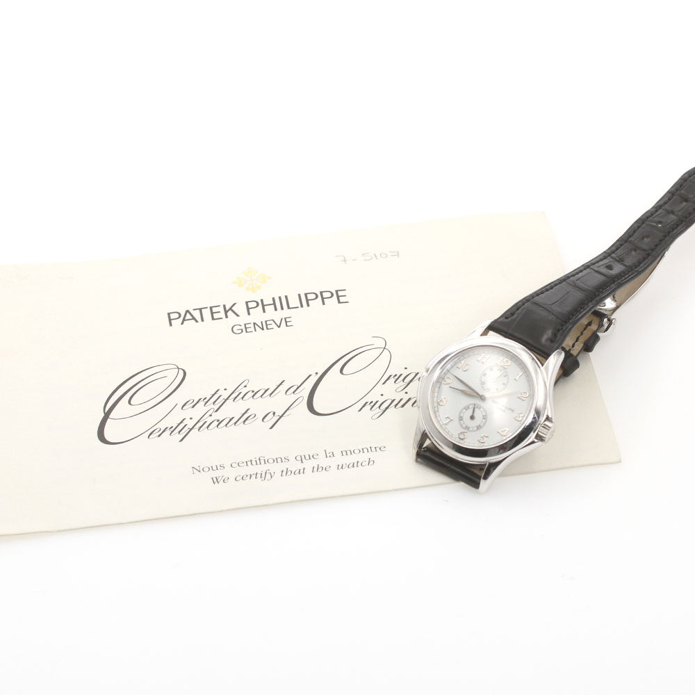 PATEK PHILIPPE Calatrava Travel Time 5154G-001 K18WG Date white Dial Hand Winding Men's Watch_826643